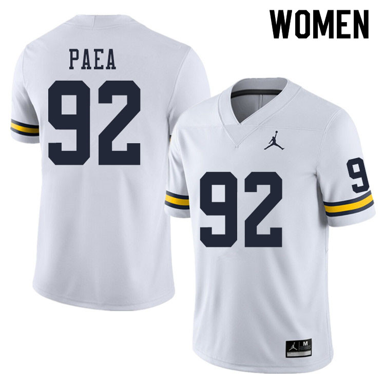 Women #92 Phillip Paea Michigan Wolverines College Football Jerseys Sale-White